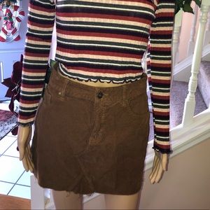 Chestnut Corduroy Mini Skirt